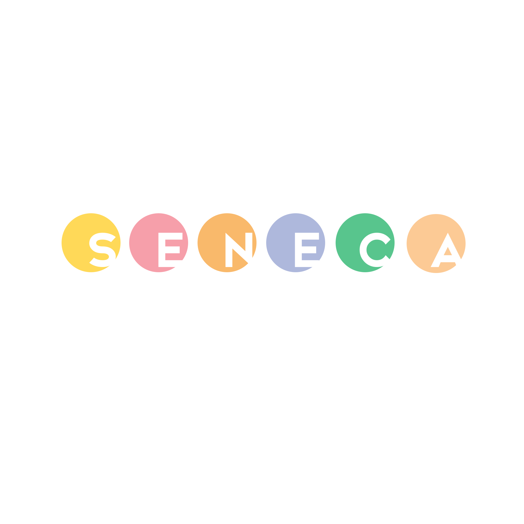 Seneca Logo with pastel colours